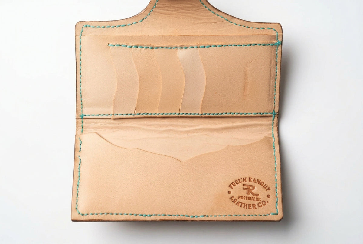 Women's Wallet Turquoise stitching